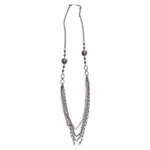 Long Dark Silver Necklace
